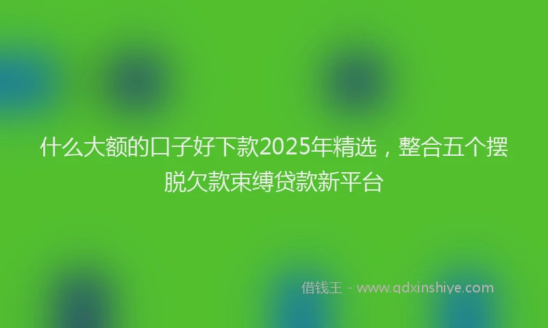 什么大额的口子好下款2025年精选，整合五个摆脱欠款束缚贷款新平台