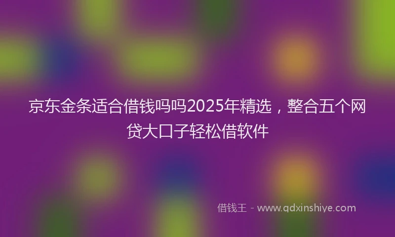 京东金条适合借钱吗吗2025年精选，整合五个网贷大口子轻松借软件