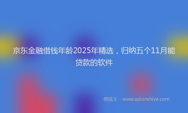 京东金融借钱年龄2025年精选，归纳五个11月能贷款的软件
