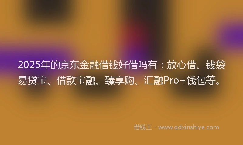 2025年的京东金融借钱好借吗有：放心借、钱袋易贷宝、借款宝融、臻享购、汇融Pro+钱包等。