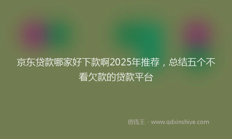 京东贷款哪家好下款啊2025年推荐，总结五个不看欠款的贷款平台