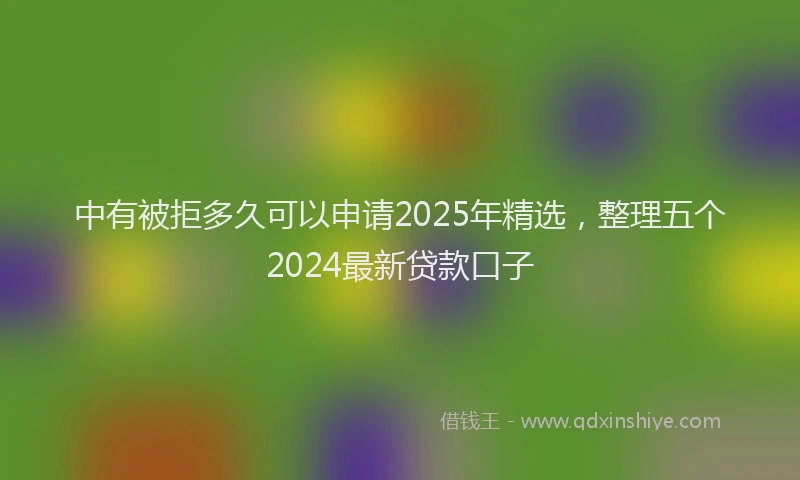 中有被拒多久可以申请2025年精选，整理五个2024最新贷款口子