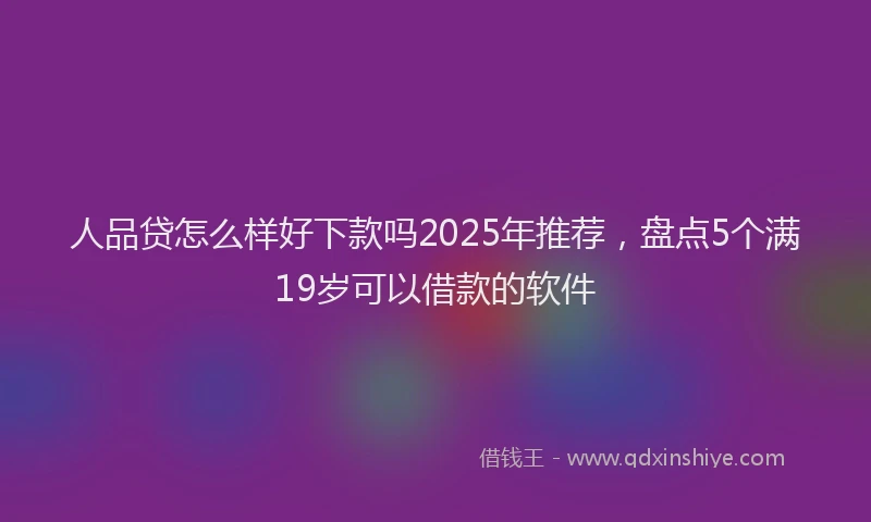 人品贷怎么样好下款吗2025年推荐，盘点5个满19岁可以借款的软件