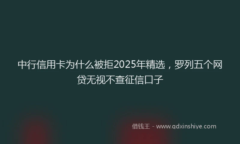 中行信用卡为什么被拒2025年精选，罗列五个网贷无视不查征信口子