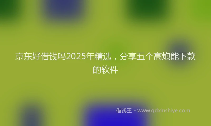 京东好借钱吗2025年精选，分享五个高炮能下款的软件