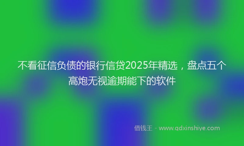 不看征信负债的银行信贷2025年精选，盘点五个高炮无视逾期能下的软件