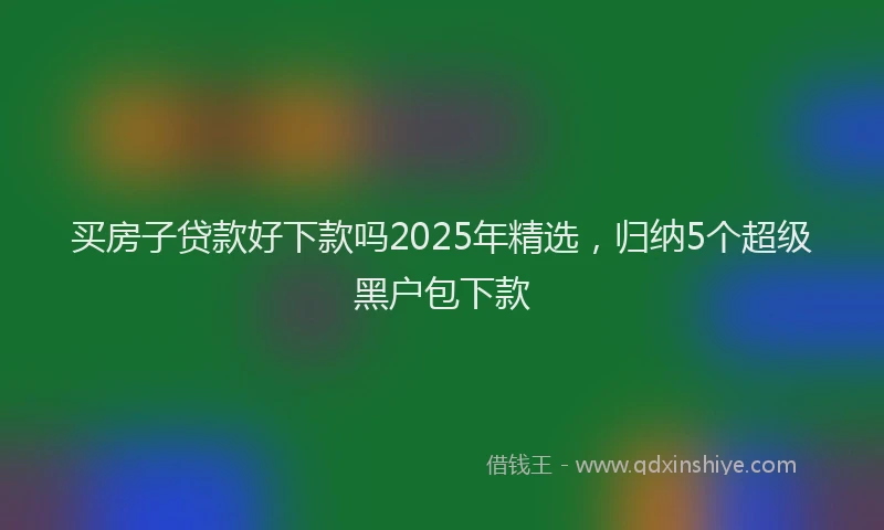 买房子贷款好下款吗2025年精选，归纳5个超级黑户包下款