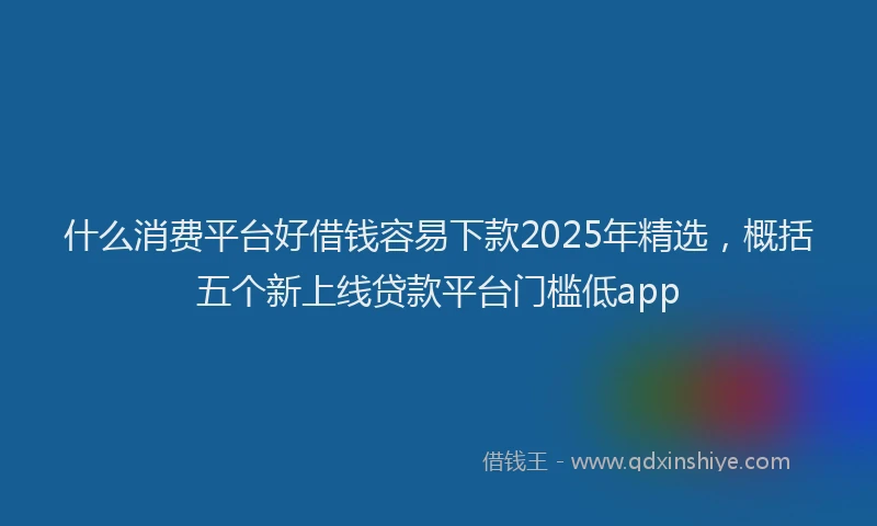 什么消费平台好借钱容易下款2025年精选，概括五个新上线贷款平台门槛低app
