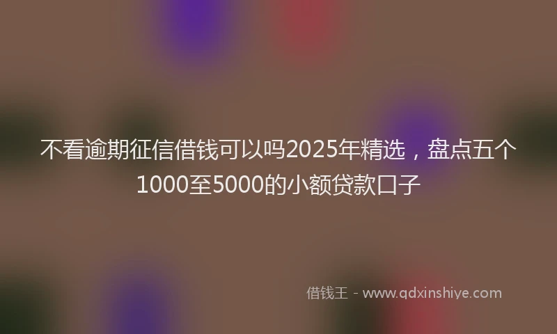 不看逾期征信借钱可以吗2025年精选，盘点五个1000至5000的小额贷款口子
