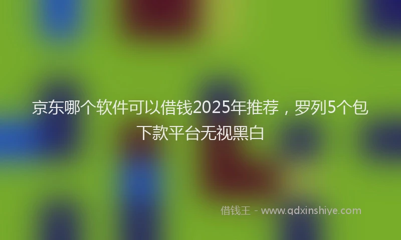 京东哪个软件可以借钱2025年推荐，罗列5个包下款平台无视黑白