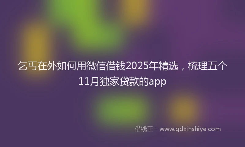 乞丐在外如何用微信借钱2025年精选，梳理五个11月独家贷款的app