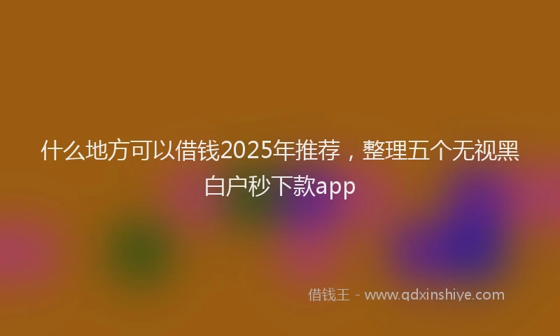什么地方可以借钱2025年推荐，整理五个无视黑白户秒下款app