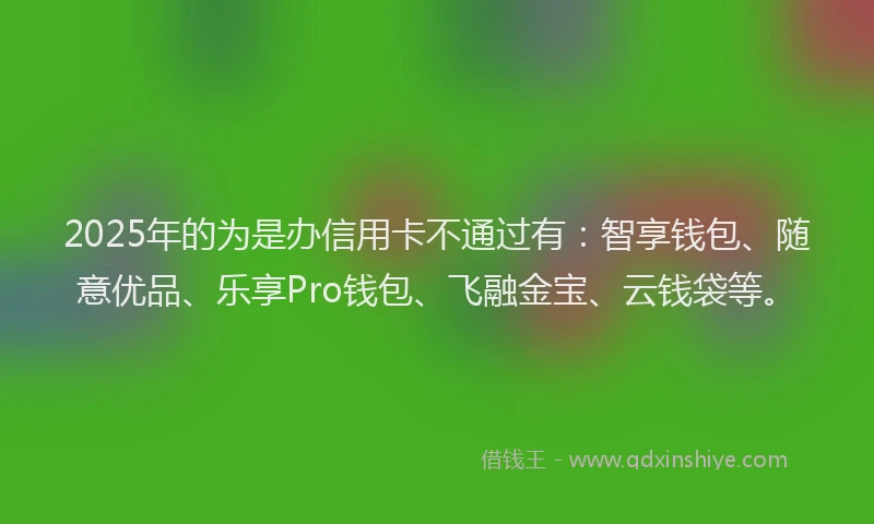 2025年的为是办信用卡不通过有：智享钱包、随意优品、乐享Pro钱包、飞融金宝、云钱袋等。