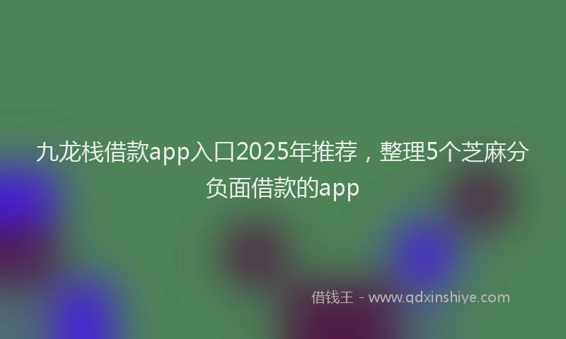 九龙栈借款app入口2025年推荐，整理5个芝麻分负面借款的app