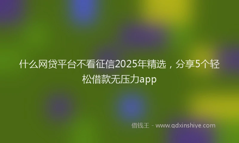 什么网贷平台不看征信2025年精选，分享5个轻松借款无压力app