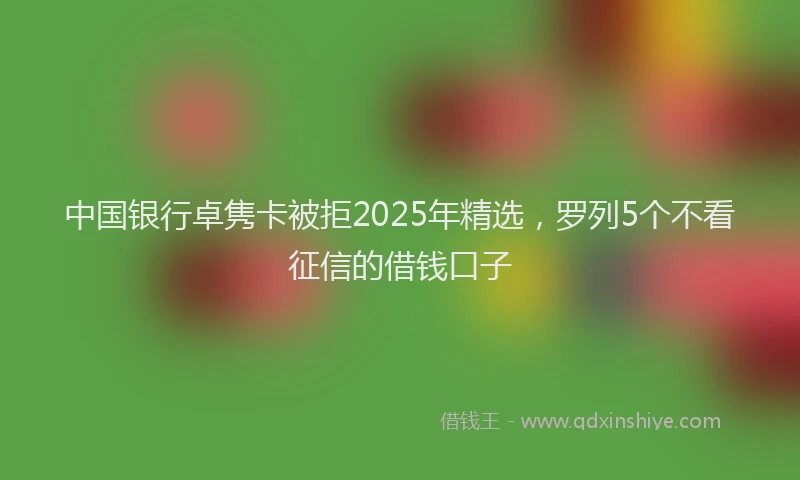 中国银行卓隽卡被拒2025年精选，罗列5个不看征信的借钱口子
