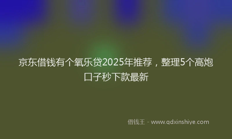 京东借钱有个氧乐贷2025年推荐，整理5个高炮口子秒下款最新