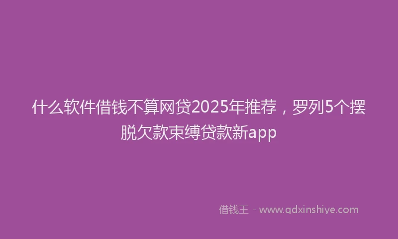 什么软件借钱不算网贷2025年推荐，罗列5个摆脱欠款束缚贷款新app