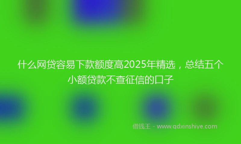 什么网贷容易下款额度高2025年精选，总结五个小额贷款不查征信的口子