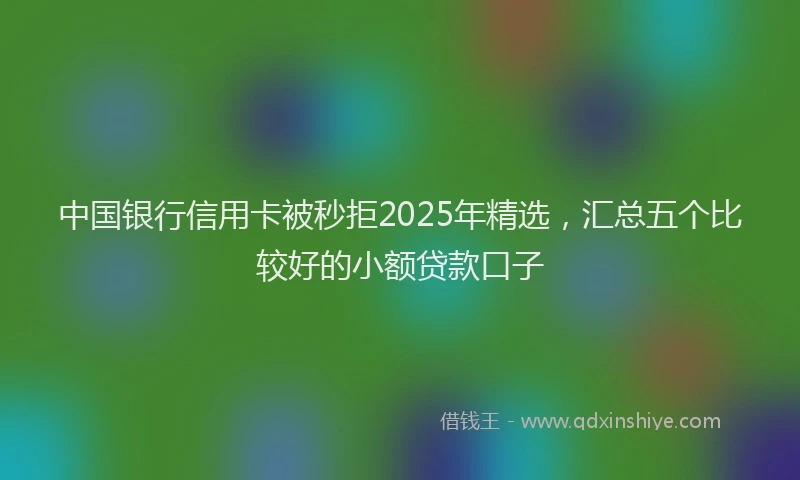 中国银行信用卡被秒拒2025年精选，汇总五个比较好的小额贷款口子
