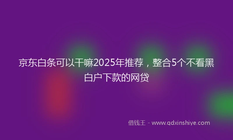 京东白条可以干嘛2025年推荐，整合5个不看黑白户下款的网贷