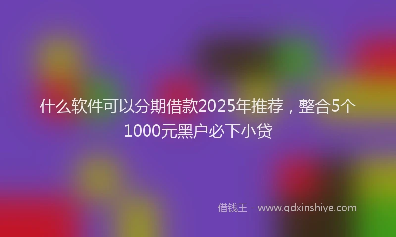 什么软件可以分期借款2025年推荐，整合5个1000元黑户必下小贷