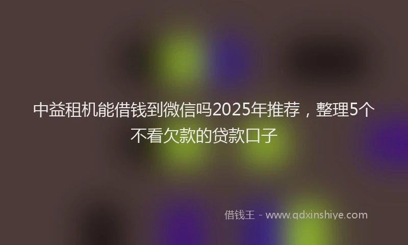 中益租机能借钱到微信吗2025年推荐，整理5个不看欠款的贷款口子