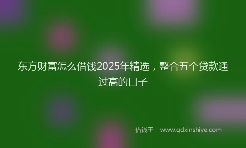 东方财富怎么借钱2025年精选，整合五个贷款通过高的口子