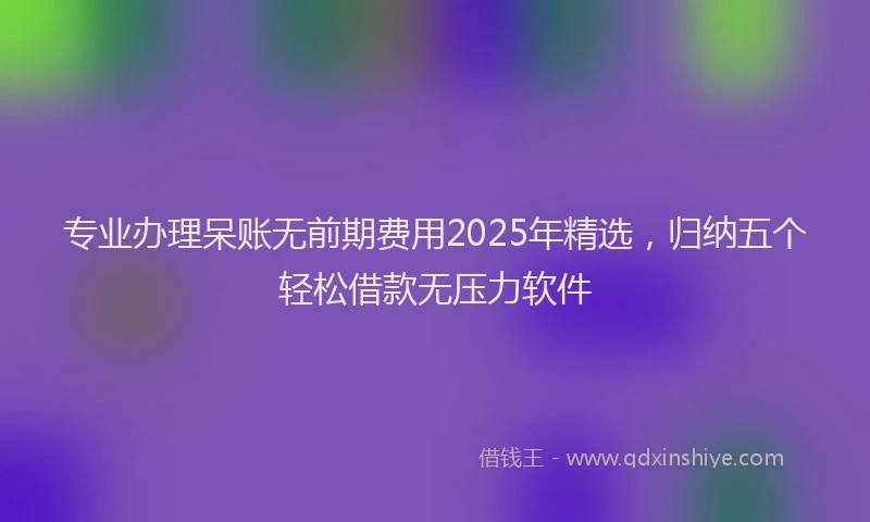 专业办理呆账无前期费用2025年精选，归纳五个轻松借款无压力软件