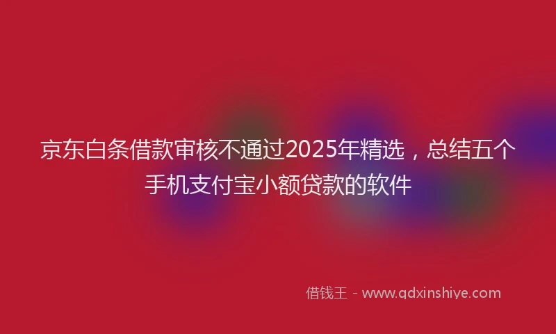 京东白条借款审核不通过2025年精选，总结五个手机支付宝小额贷款的软件