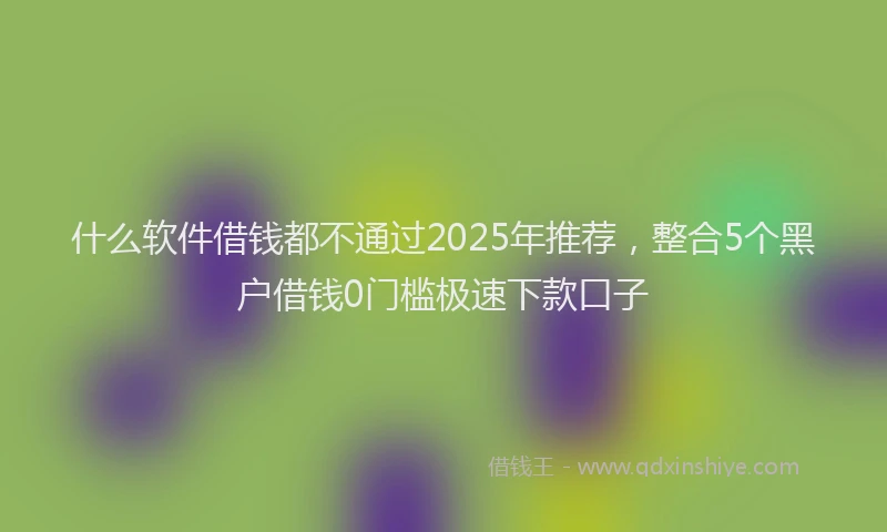 什么软件借钱都不通过2025年推荐，整合5个黑户借钱0门槛极速下款口子
