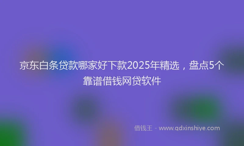 京东白条贷款哪家好下款2025年精选，盘点5个靠谱借钱网贷软件