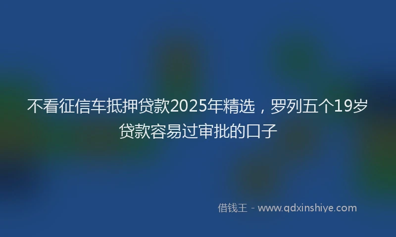 不看征信车抵押贷款2025年精选，罗列五个19岁贷款容易过审批的口子