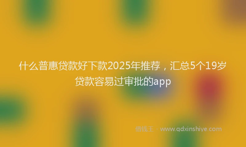 什么普惠贷款好下款2025年推荐，汇总5个19岁贷款容易过审批的app