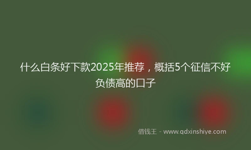 什么白条好下款2025年推荐，概括5个征信不好负债高的口子
