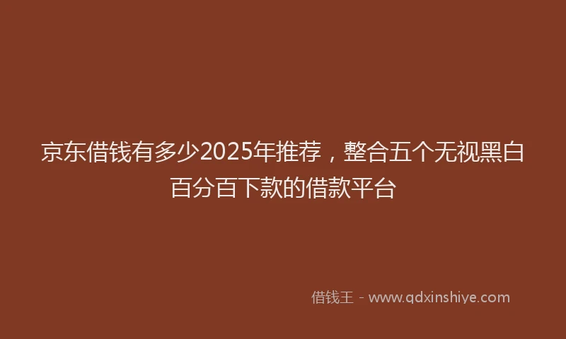 京东借钱有多少2025年推荐，整合五个无视黑白百分百下款的借款平台