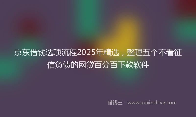 京东借钱选项流程2025年精选，整理五个不看征信负债的网贷百分百下款软件