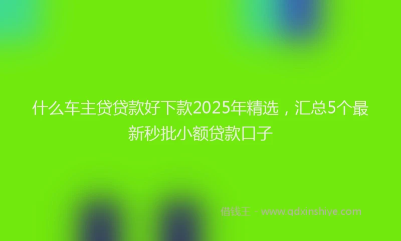 什么车主贷贷款好下款2025年精选，汇总5个最新秒批小额贷款口子