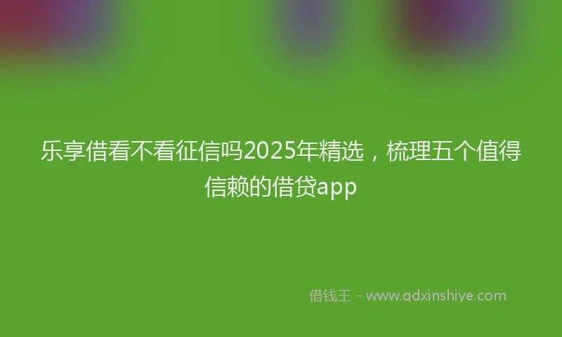 乐享借看不看征信吗2025年精选，梳理五个值得信赖的借贷app