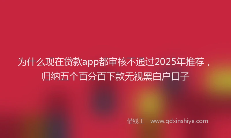 为什么现在贷款app都审核不通过2025年推荐，归纳五个百分百下款无视黑白户口子