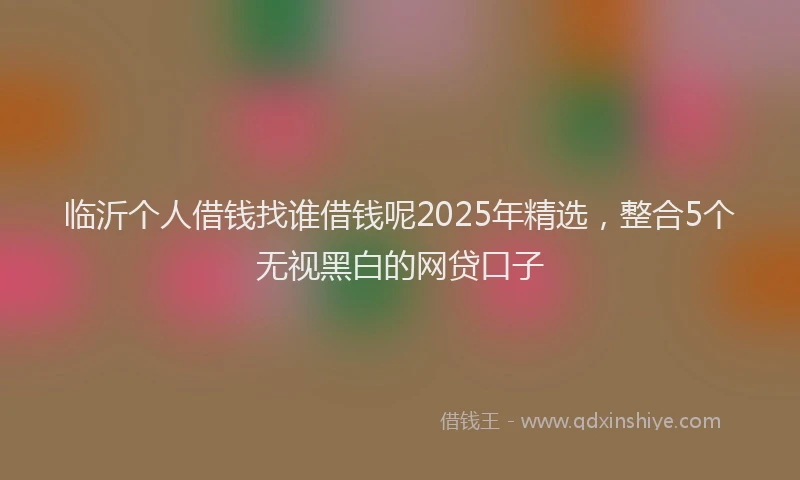 临沂个人借钱找谁借钱呢2025年精选，整合5个无视黑白的网贷口子