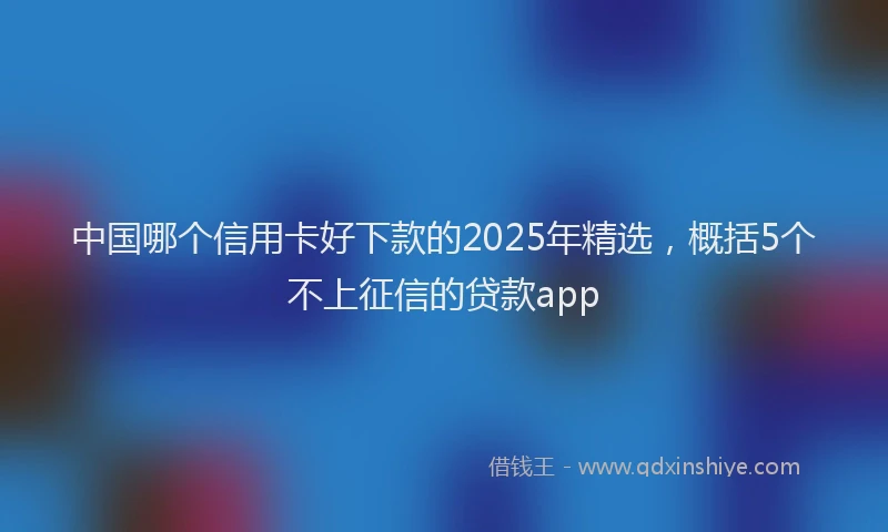 中国哪个信用卡好下款的2025年精选，概括5个不上征信的贷款app