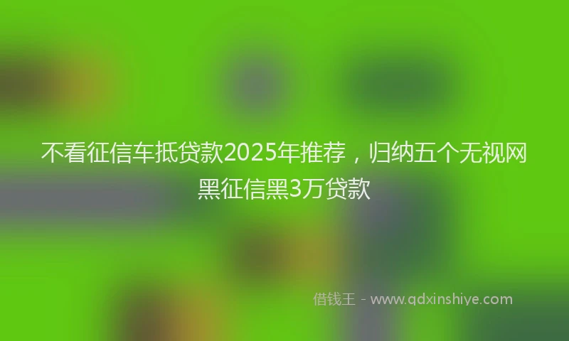 不看征信车抵贷款2025年推荐，归纳五个无视网黑征信黑3万贷款