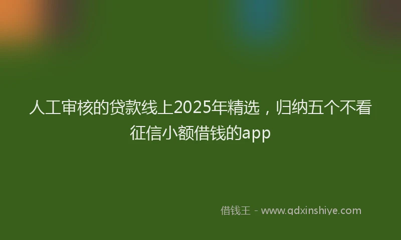 人工审核的贷款线上2025年精选，归纳五个不看征信小额借钱的app