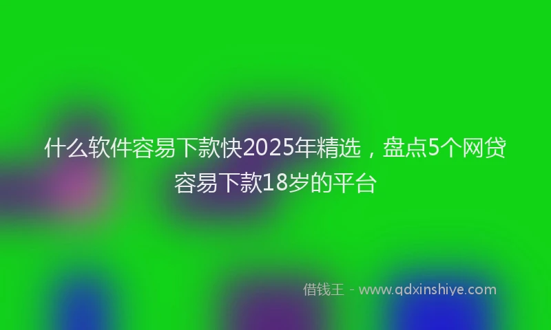 什么软件容易下款快2025年精选，盘点5个网贷容易下款18岁的平台