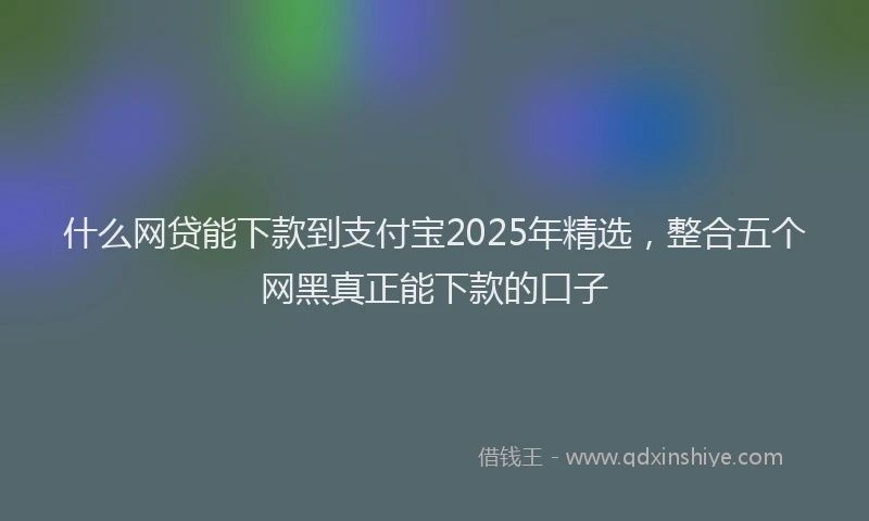 什么网贷能下款到支付宝2025年精选，整合五个网黑真正能下款的口子