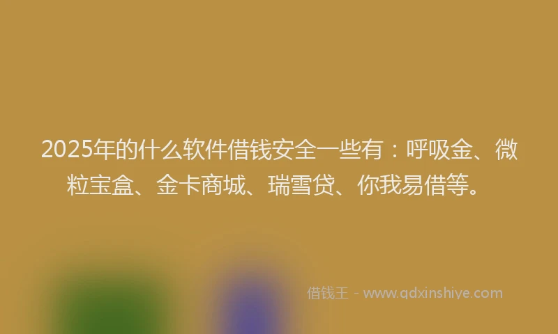 2025年的什么软件借钱安全一些有：呼吸金、微粒宝盒、金卡商城、瑞雪贷、你我易借等。