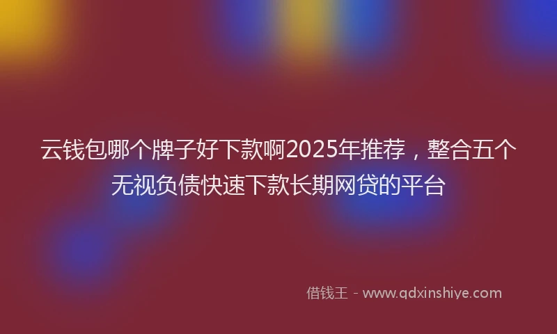 云钱包哪个牌子好下款啊2025年推荐，整合五个无视负债快速下款长期网贷的平台
