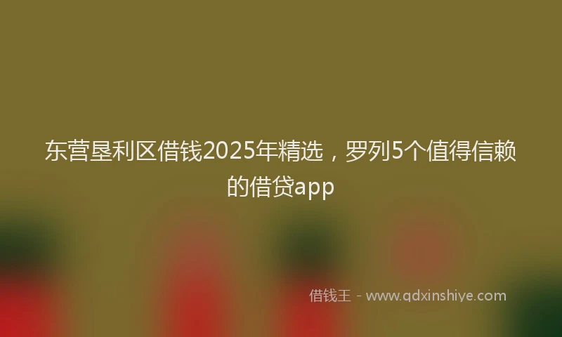 东营垦利区借钱2025年精选，罗列5个值得信赖的借贷app