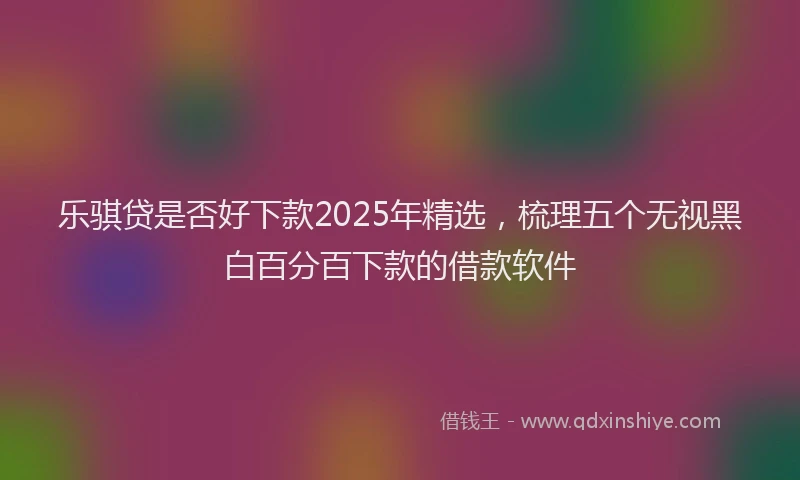乐骐贷是否好下款2025年精选，梳理五个无视黑白百分百下款的借款软件